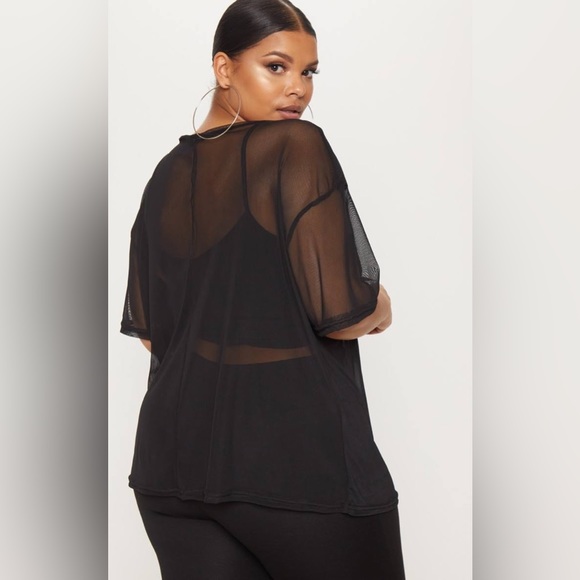 oversized mesh t-shirt boho plus sz US 20 2X EUC - Picture 7 of 11